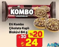 ETİ KOMBO ÇİKOLATA KAPLI BİSKÜVİ 84 G fiyat ve kampanya bilgisi